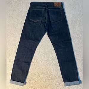 RRL (Double RL) men’s dark wash jeans